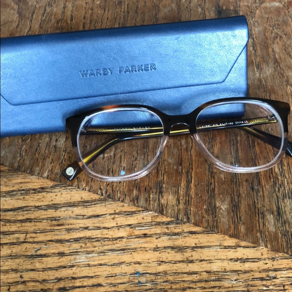 warby parker laurel tea rose fade glasses